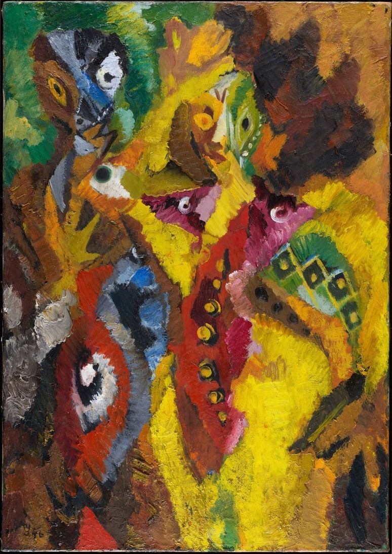 Ernst Wilhelm Nay, Artistenpaar, 1946, Öl auf Leinwand, 122 x 92 cm, Hegenbarth Sammlung Berlin © VG Bild Kunst, Bonn 2024